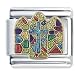 Jewelry : Religious Stained Glass Cross Italian Charm Bracelet