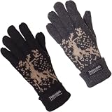 Produkt-Bild: 1 Paar Thinsulate Fingerhandschuhe mit Rentier Motiv - hochwertige Shetland Wolle - mit 3M Thermal Insulation gef&uuml;ttert - Gr. S/M oder L/XL in 2 Farben von Brubaker