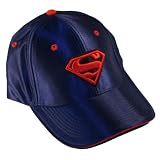  : DC COMICS SUPERMAN "BLUE & RED SATIN" EMBROIDERED ADJUSTABLE CAP Licensed