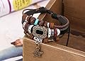 Nice Buckey ePunk Style Wood Beads Decorated Star Pendant Wrap Bacelet