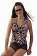 Marina West Women's Swimsuit, Swimwear, Two Piece, Boyshorts, Halter Tankini with Boy Shorts, Multiple Patterns