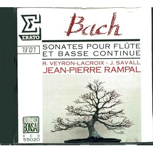 Bach: Sonates Pour Flute Et Basse Continue by Johann Sebastian Bach, Jean-Pierre Rampal, Robert Veyron-LaCroix, and Jordi Savall (Audio CD - 1975) - Import