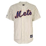 MLB Youth New York Mets Johan Santana Ivory/Royal Alternate Short Sleeve 6 Button Synthetic Replica Baseball Jersey Spring 2011  (Ivory/Royal, Medium)