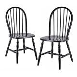 Winsome 29237 Black Windsor Chairs with Curved Legs - Set Of 2