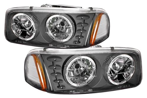 00-06 GMC Sierra Black LED Halo Headlights /w 