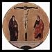 Francesco del Cossa (Griffoni altar, ursprl. Griffonikapelle in the San Petronio in Bologna, Paper on board with Central St. Vincent Ferrer: Crucifixion, Tondo) Black Wood-Mounted Art Poster Print - 13" X 19"