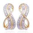 18k Yellow Gold Overlay Sterling Silver Diamond Accent Post Earrings