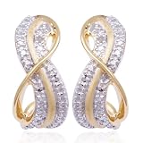 18k Yellow Gold Plated Sterling Silver Diamond-Accent Post Earrings