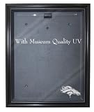 NFL Denver Broncos Cabinet Style Jersey Display - Black with Museum Quality UV Upgrade