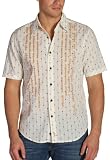 Vintage Red Young Men's Embroidered Geo Print Long Sleeve Shirt