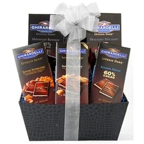 Wine.com Ghirardelli Intense Dark Chocolate Gift Basket, 2.3-Pounds