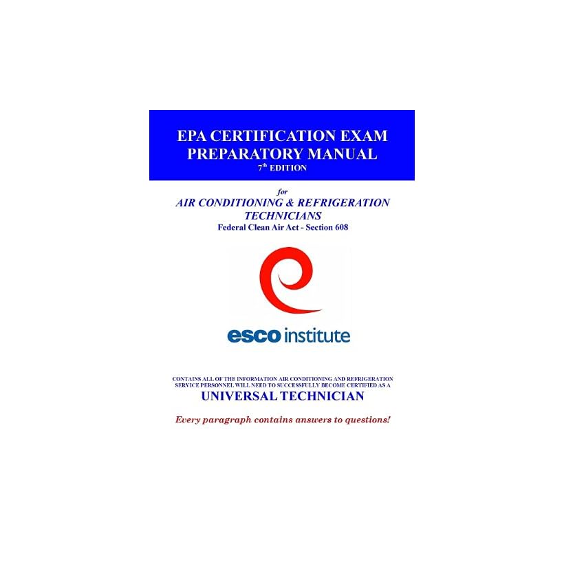 Esco Institute Section 608 Certification Exam Preparatory