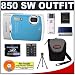 Olympus Stylus 850SW 8MP Waterproof Digital Camera with Image Stabilized 3x Optical Zoom (Blue) + Olympus M-2GB xD-Picture Card + USB Card Reader + Spare Li-42B Battery for Olympus + Compact Padded Camera Case