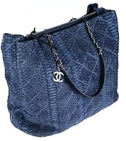 Chanel Large Tote Bag 93925 Serpent Leather Navy Blue Chanel Large Tote Bag 93925 Serpent Leather Navy Blue