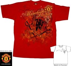 FC Football Club Manchester United Derivative Graphic Red T-shirt Tee