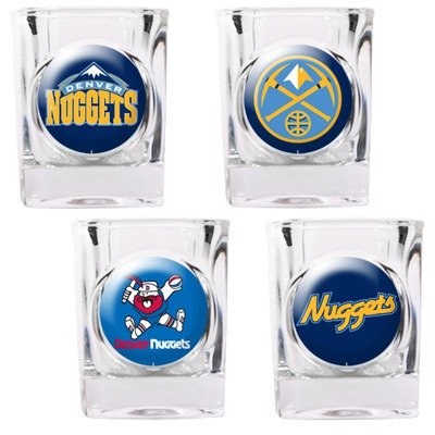 NBA Denver Nuggets Four Piece Square Shot Glass Set (Individual Logos)
