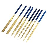 uxcell　ダイヤモンドヤスリ　ラウンドテーパー　ニードルヤスリ　ツール　プラスチックハンドル　スクエア　セット　 5mm x 180mm　8 in 1