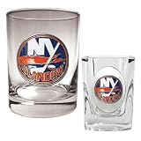 NHL New York Islanders Rocks Glass & Square Shot Glass Set - Primary Logo