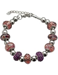 Purple Hues Pandora Style Charm Bracelet