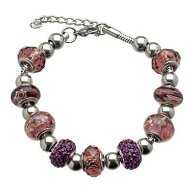 Cheap Girls Jewelry Purple Hues Pandora Style Charm Bracelet For Sale