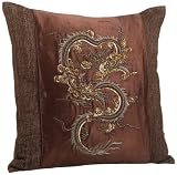 Natori Embroidered Indian Dragon 18-Inch-Square Decorative Pillow