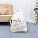 Carry Handy Sturdy Cotton Canvas Laundry Bag with Strong Adjustable Shoulder Strap and Drawstring - Heavy Duty and Large Size for College Dorm Room and Households