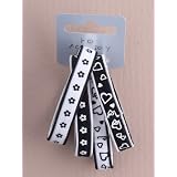 Hair Accessories - Girls Card of 4 Black and White Mix Elastic Ponytails Hairbandsby Lady Isla Fashion