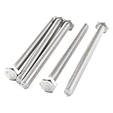 uxcell 5個入り　10mmx130mm A2-70 ステンレス鋼　フルスレッドファスナー　六角キャップスクリューボルト