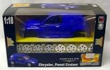 2001 - Maisto Inc - Maisto Assembly Line / Die Cast Metal Model Kit - Chrysler Panel Cruiser (PT Crusier) - Blue - 1:18 Scale - Bonus Custom Wheels - Assembled - Out of Production - Rare - Limited Edition - Collectible