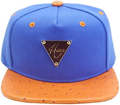 Hater Unisex Snapback Adjustable Cap (One Size, Blue with Orange(New York))