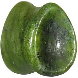 1/2" Concave Pear Jade Stone Plug