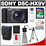 Sony Cyber-Shot DSC-HX9V Digital Camera (Black) with 3D Sweep Panorama + 16 ....