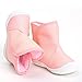 Enteer Infant Baby Girls' Soft Rubber Sole Anti-Slip Warm Winter Prewalker Leather Toddler Boots (7-12 Months, pink)