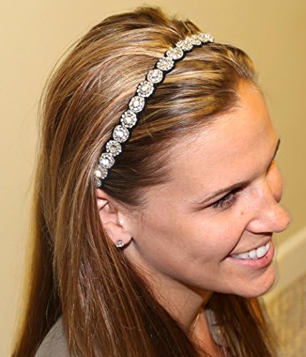 Regalia Beaded Rhinestone Elastic Stretch Headband - ARA