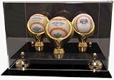Ultimate 3 Ball with Gold Rings and Riser Display Case