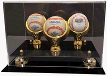 Ultimate 3 Ball with Gold Rings and Riser Display Case