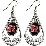 NCAA Rutgers Scarlet Knights Ladies Tear Drop Crystal Dangle Earrings -