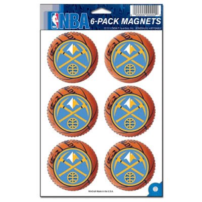 DENVER NUGGETS OFFICIAL LOGO 6 MAGNET SET