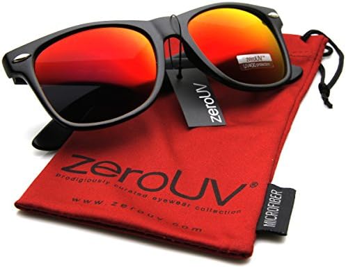 Flat Matte Reflective Revo Color Lens Large Horn Rimmed Style Sunglasses - UV400