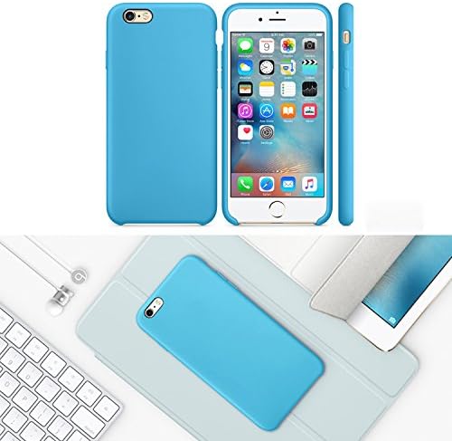 PHONECT iPhone 6/6s Case Environmental Matte Liquid Silicone Shock Absorbing Case with Flat PC Back Panel