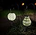 Allsop Home and Garden Soji Stella Moss Bulb LED Outdoor Solar Lantern, Handmade with Weather-Resistant UV Rated Tyvek fabric, Stainless Steel Hardware, Auto sensor on/off, for Patio, Deck, Garden, Color (Moss)