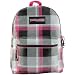 Pink & Gray Plaid Checkered Trail Maker Classic School Book Bag Backpack
