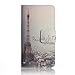 ATC Lumsing Wallet Leather Case stand with Credit ID Card slot Holder Cover Pouch For iPhone 4 4S with free screen protector- Light Blue+Coffee+Beige