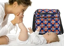 University of Illinois Diaper Bag Fighting Illini Logo - Baby Bag for New Dad Father or Mom NEW Mother Baby Shower Gift Idea