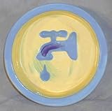 Melia  Watercolor Tap Design Ceramic Dog Bowl-LARGE