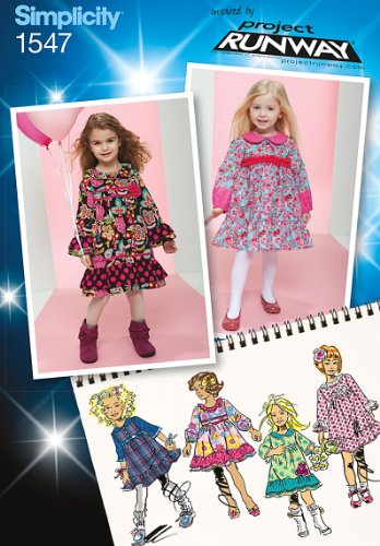 SIMPLICITY 1547 TODDLER/CHILDS' DRESS (SIZE 1/2-3) PROJECT RUNWAY SEWING PATTERN