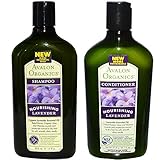 Avalon Organics All Natural Lavender Nourishing Shampoo and Conditioner With Aloe, Lavender, Chamomile, Peppermint and Babassu Oil, Sulfate Free, Paraben Free, Cruelty Free and Vegan, 11 fl. oz. each