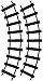 Peel and Stick Curved Train Tracks Stickers Decals Removable Wall Art, BLACK