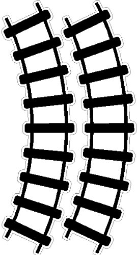 Peel and Stick Curved Train Tracks Stickers Decals Removable Wall Art, BLACK