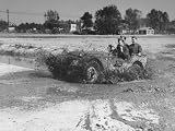 Jeep Being Tested in Mud at Camp Holabird Photographic Poster Print, 40x30
